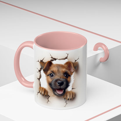 Puppy Peeking Accent Coffee Mug – Cute Dog Lover 11/15oz