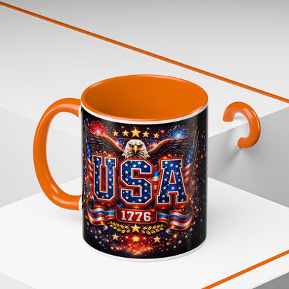 USA Eagle Coffee Mug – Patriotic 1776 Accent Mug (11/15oz)