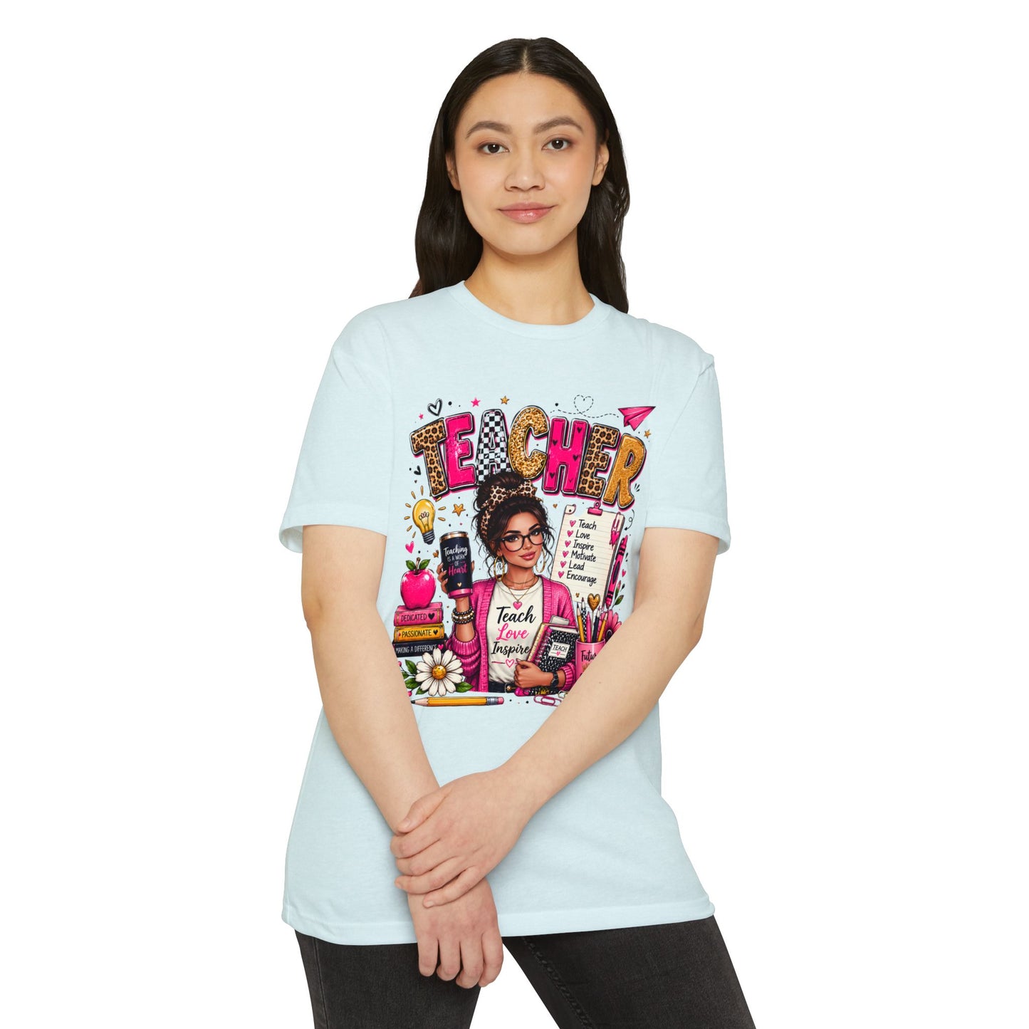 Teacher Graphic T-Shirt — Teach, Love, Inspire Design
