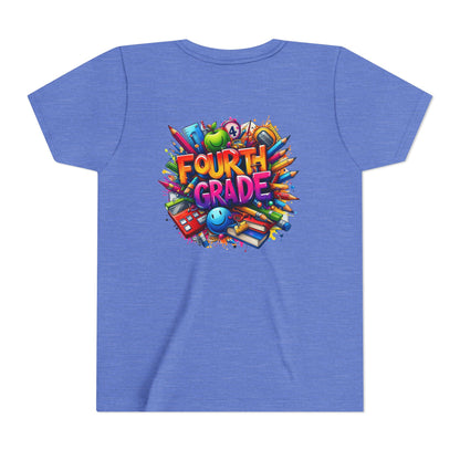 Fourth Grade Youth T‑Shirt – Colorful School Supplies Back to School Tee