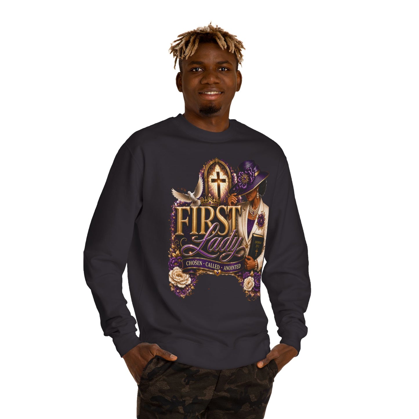 First Lady Church Sweatshirt – Christian Women’s Faith Graphic Crewneck
