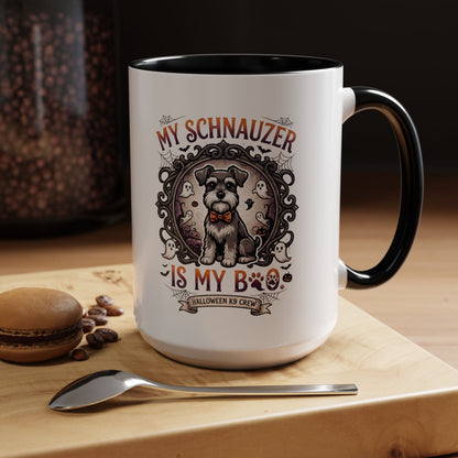 My Schnauzer Is My Boo Coffee Mug — Halloween Dog Lover Accent Mug