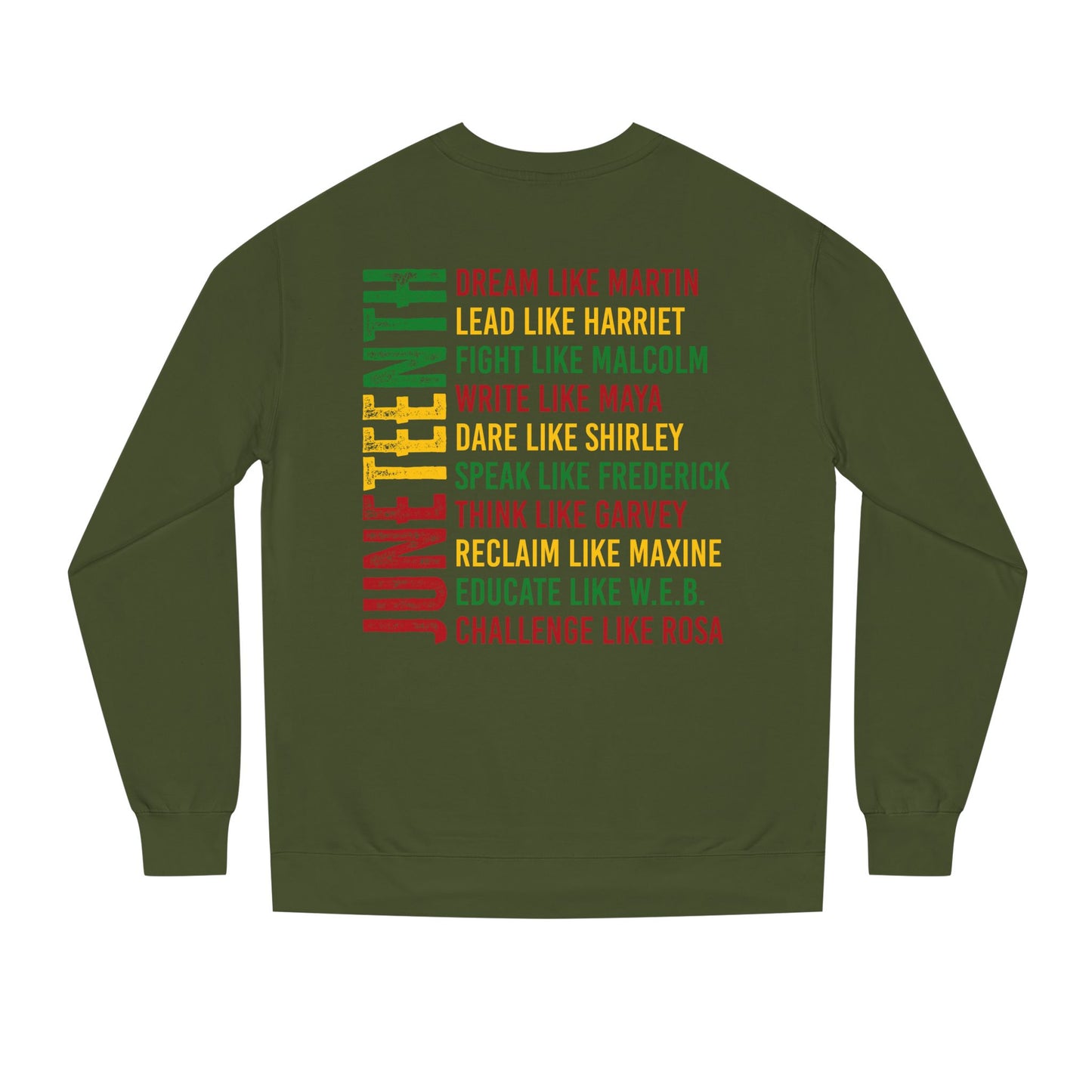 Juneteenth Icons Sweatshirt — "Lead Like Harriet, Fight Like Malcolm" Heritage Crewneck