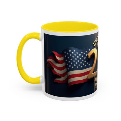 250th Anniversary Coffee Mug — United States of America 1776–2026 Patriotic Accent Mug