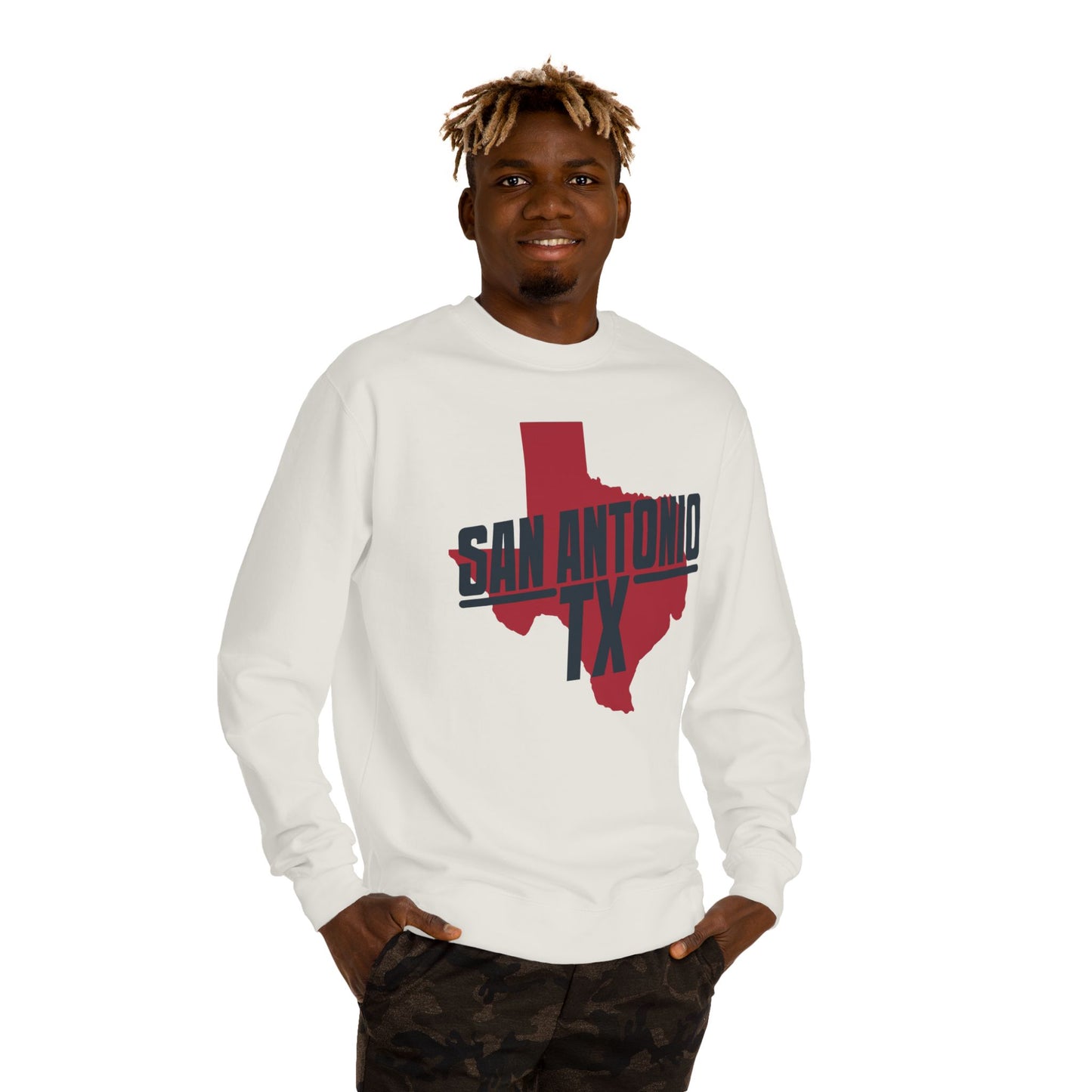 San Antonio TX State Outline Sweatshirt – Texas Pride Crewneck