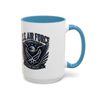U.S. Air Force Eagle Coffee Mug – "Aim High" Accent Ceramic Mug (11/15oz)