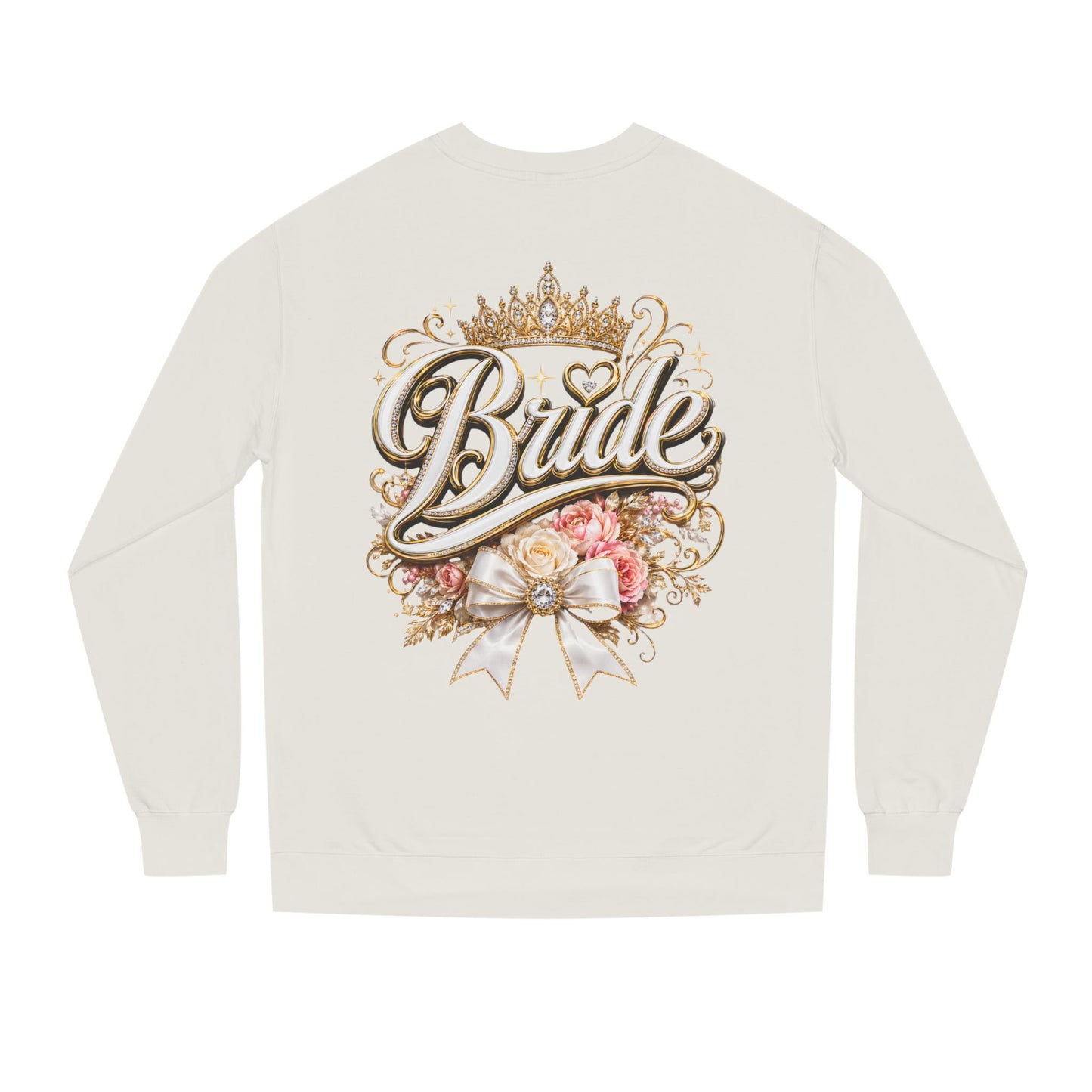 Bride Sweatshirt — Floral Crown Bridal Crewneck for Bachelorette & Wedding