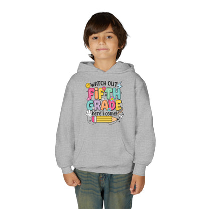 Fifth Grade Hoodie - "Watch Out Fifth Grade Here I Come" Kids Back to School Sweatshirt