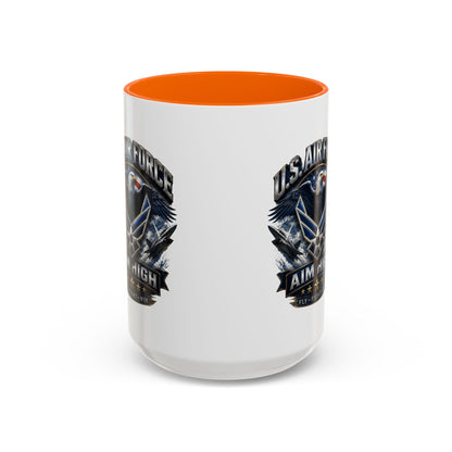 U.S. Air Force Accent Coffee Mug — Aim High Eagle Design (11/15 oz)