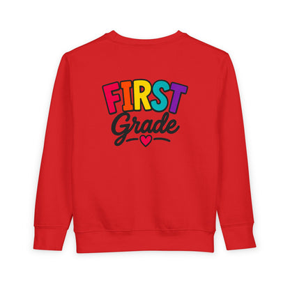 First Grade Toddler Sweatshirt — Colorful Back-to-School Kids Pullover