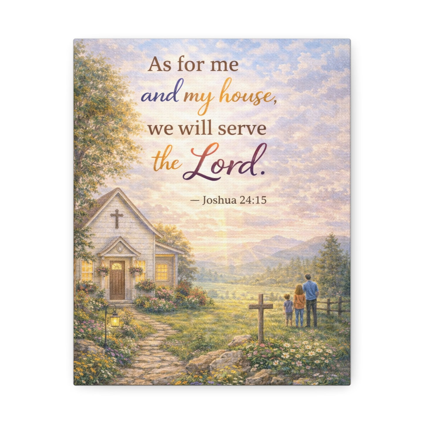 Canvas Wall Art - "As for me and my house we will serve the Lord" (Joshua 24:15) Inspirational Christian Home Decor