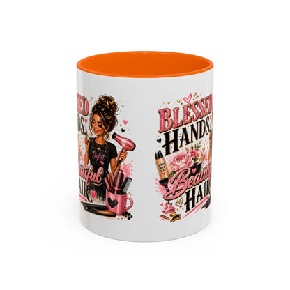 Blessed Hands Beautiful Hair Coffee Mug — Stylist Barber Hairdresser Gift