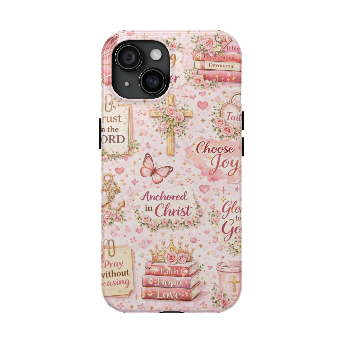 Anchored In Christ Phone Case | Christian floral iPhone Case