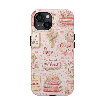 Anchored In Christ Phone Case | Christian floral iPhone Case