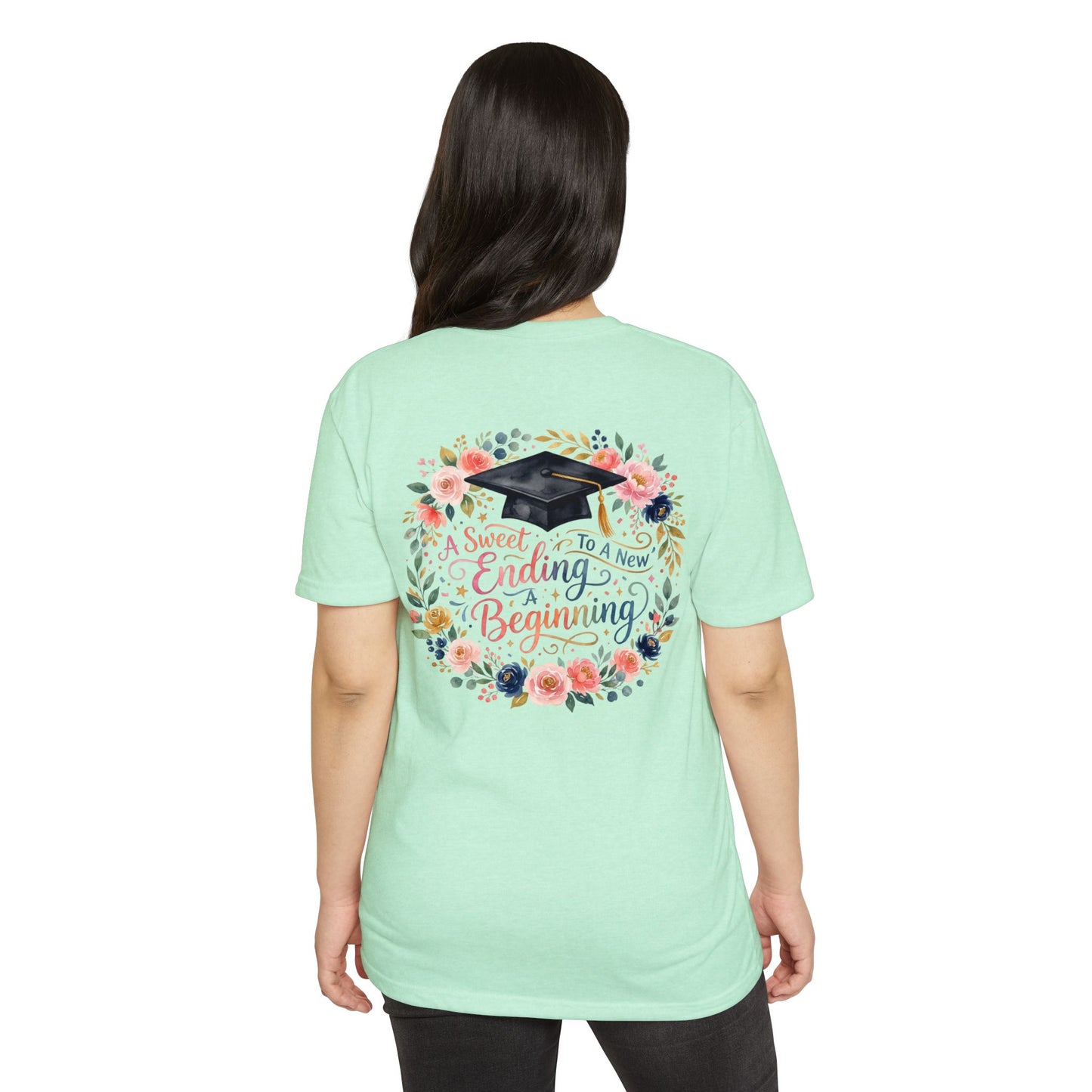 Graduation Floral Tee — “A Sweet Ending to a New Beginning”
