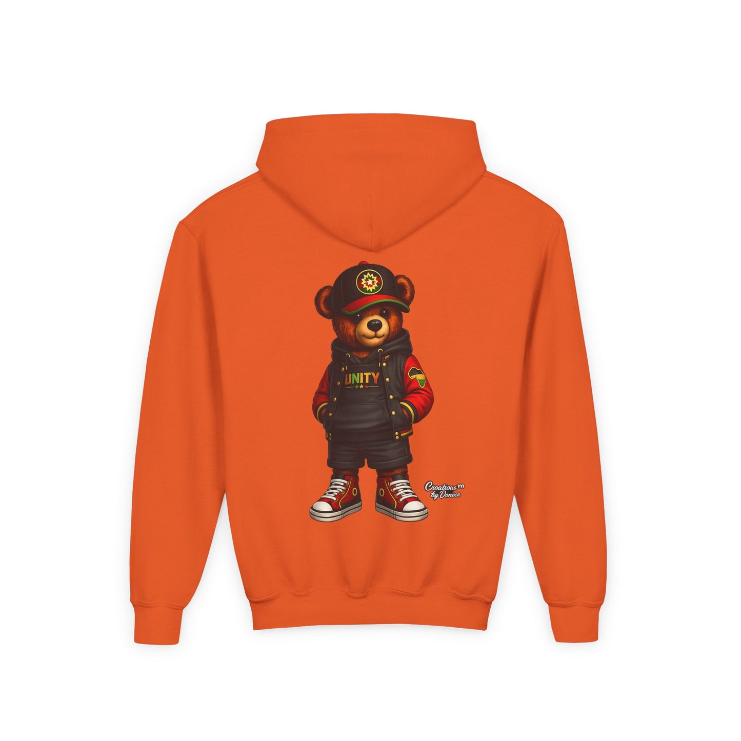 Youth Bear Hoodie — Streetwear Teddy Bear Graphic Pullover
