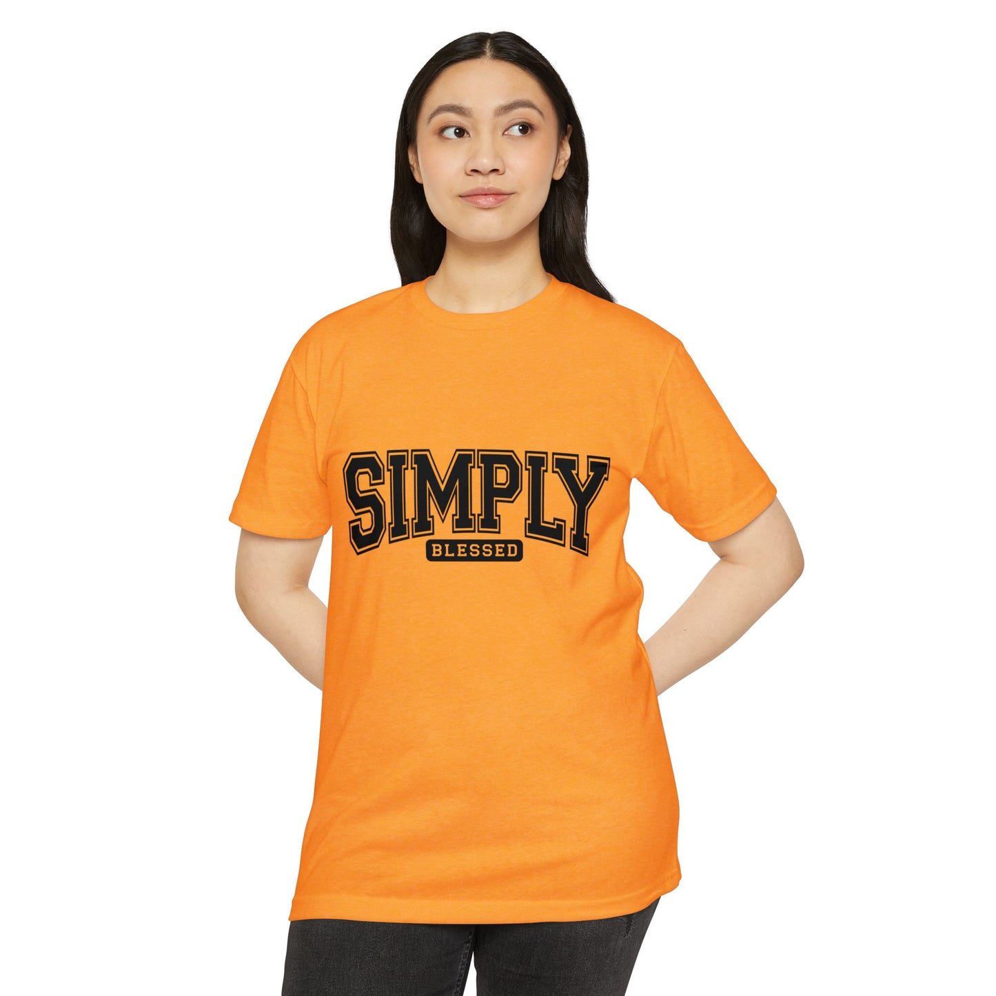 Simply Blessed T-Shirt — Vintage Collegiate Script Faith Tee