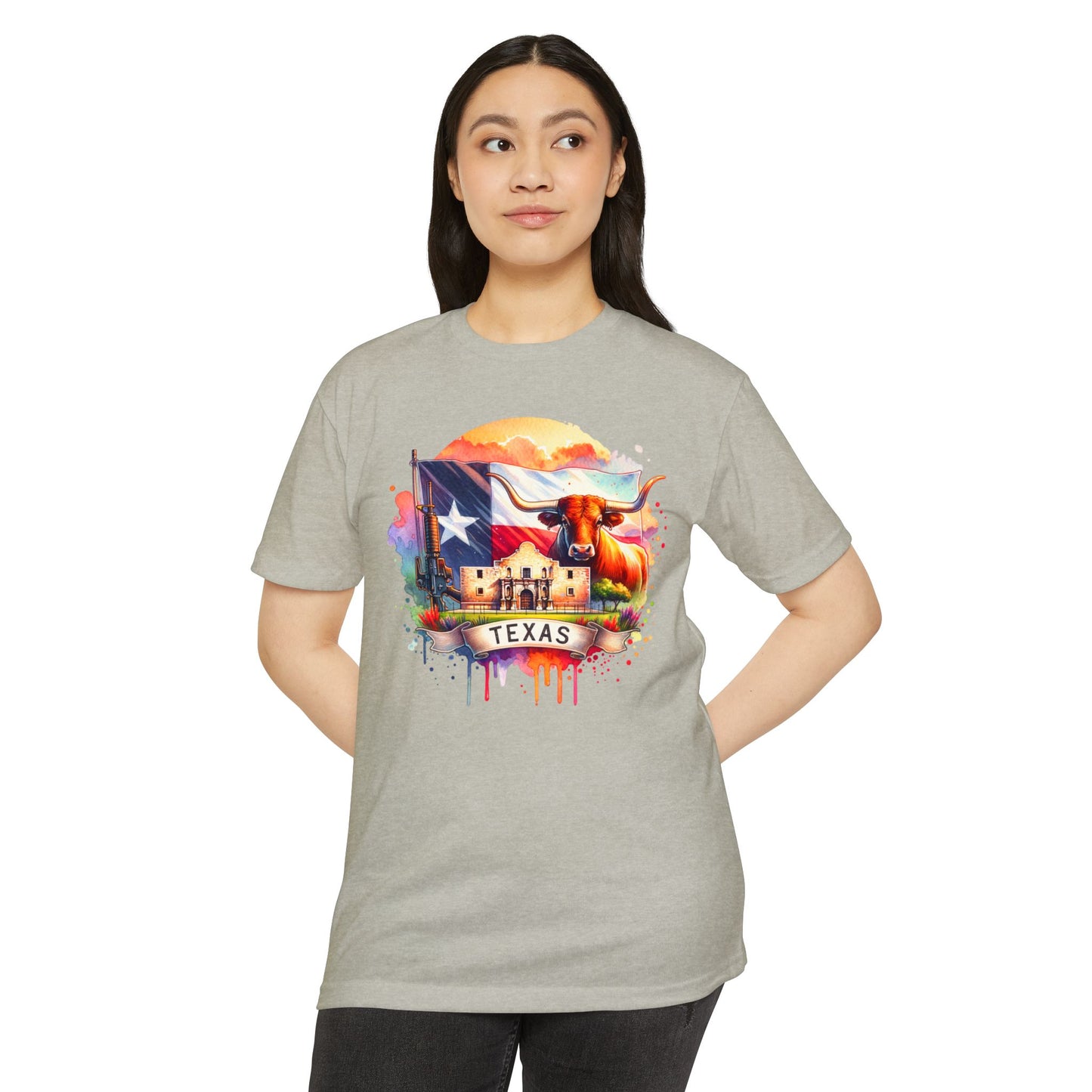 Texas Longhorn T-Shirt – Colorful State Flag & Ranch Design