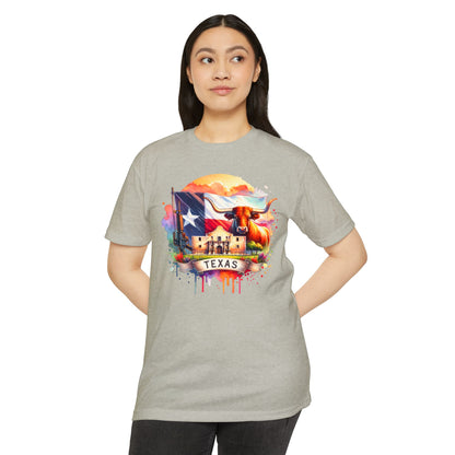 Texas Longhorn T-Shirt – Colorful State Flag & Ranch Design