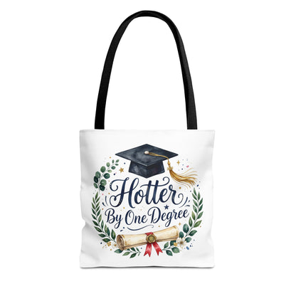 Graduation Tote Bag - "Hotter By One Degree" Cap & Diploma Gift Tote