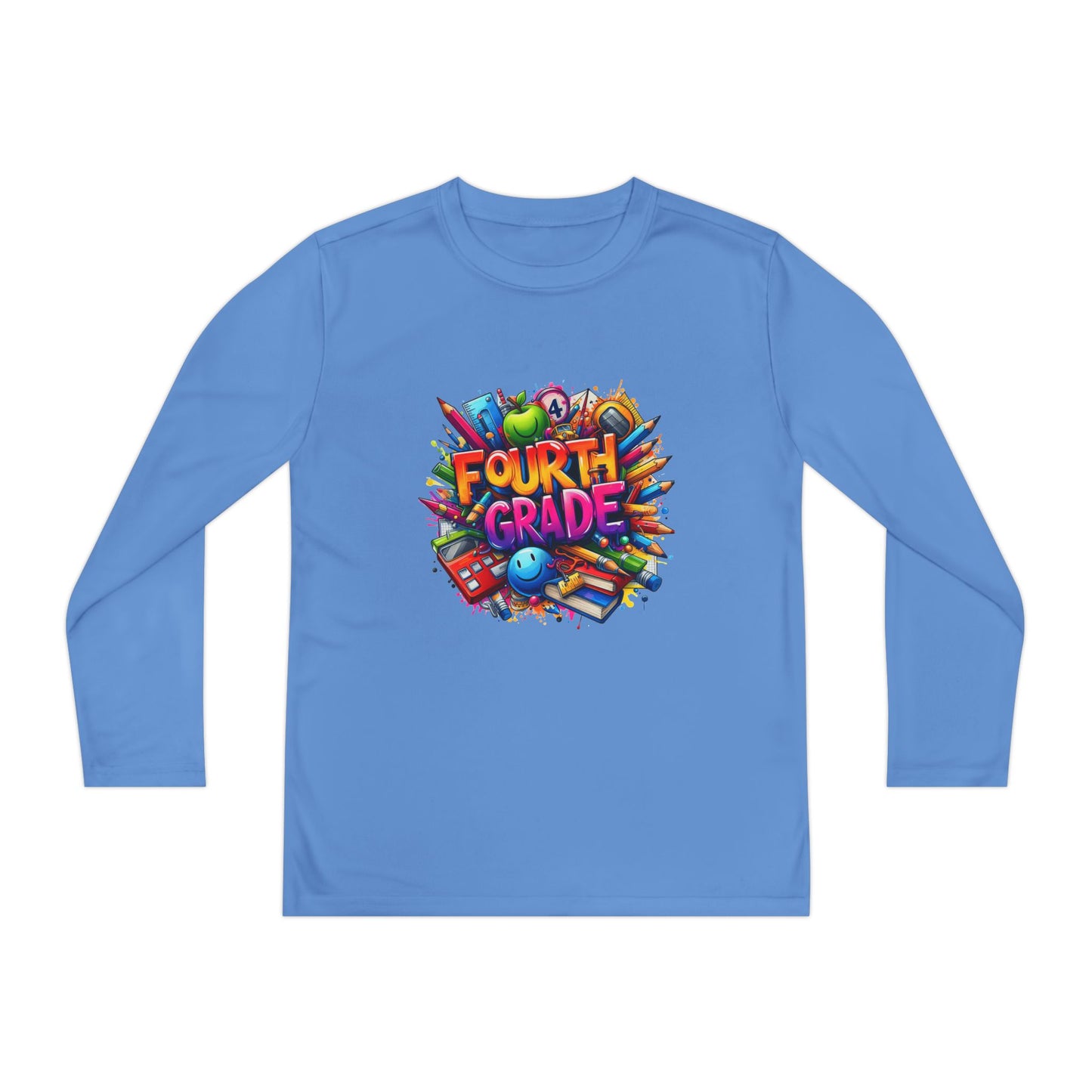 Fourth Grade Long Sleeve Tee — Colorful School Kids Shirt
