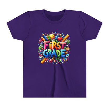 First Grade Kids Tee — Colorful Back-to-School Shirt for Boys & Girls