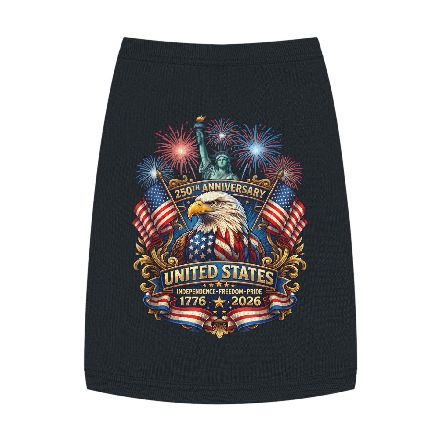 Patriotic Pet Tank — "United States 250th Anniversary 1776–2026" Dog Tank Top