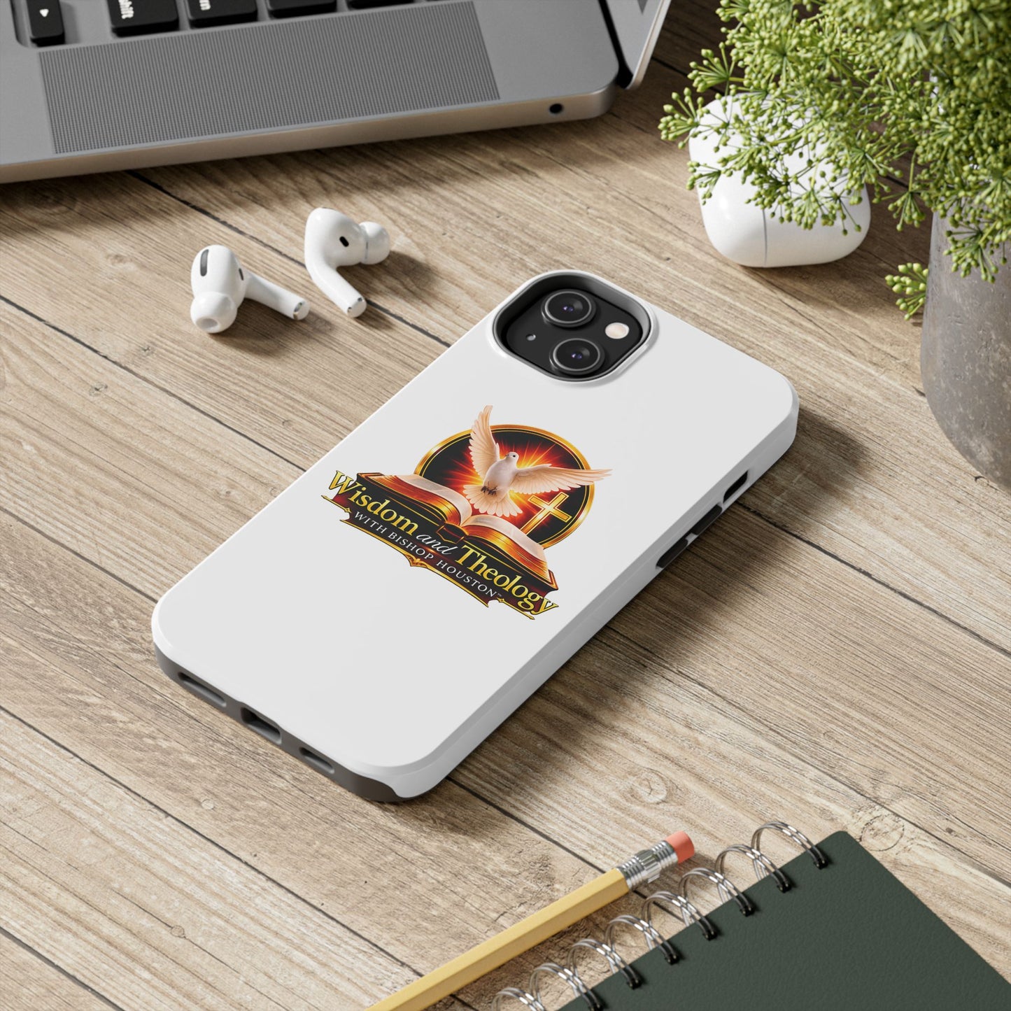 Wisdom and Theology Tough Phone Case — Christian Dove & Cross Design