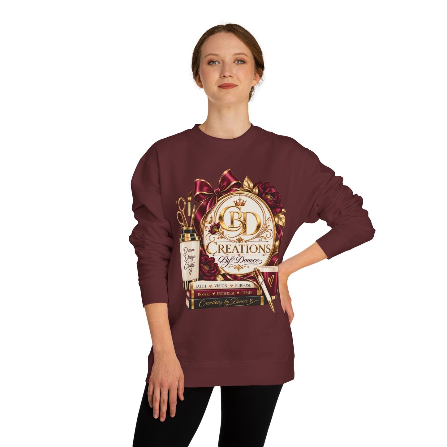 Creations by Damaris Graphic Sweatshirt — Cozy Artist Logo Crewneck