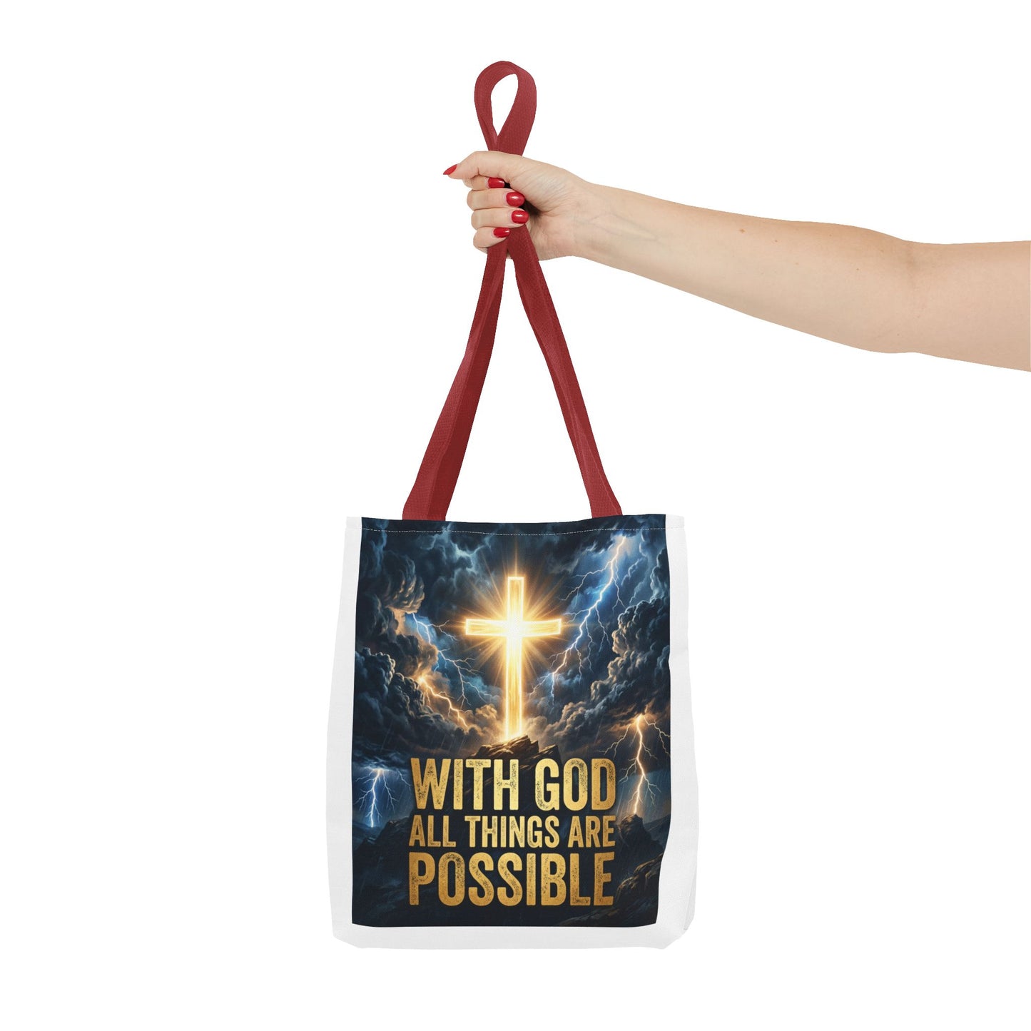 "With God All Things Are Possible" Tote Bag