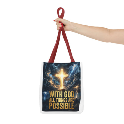 "With God All Things Are Possible" Tote Bag