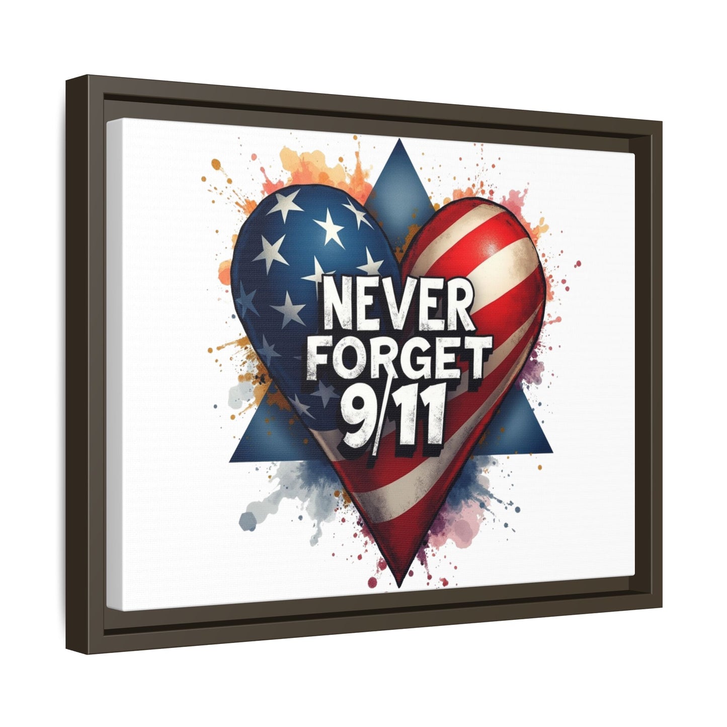Never Forget 9/11 Framed Canvas Print