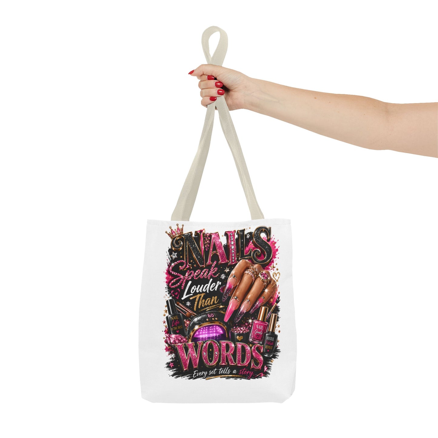 Nails Speak Louder Than Words Tote Bag – Glam Nail Technician Gift