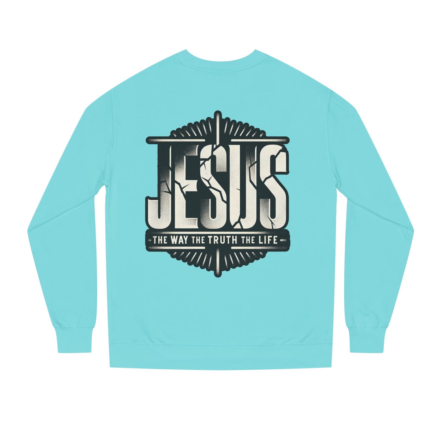 Jesus Graphic Sweatshirt — Vintage Religious Cross & Lamb Crewneck
