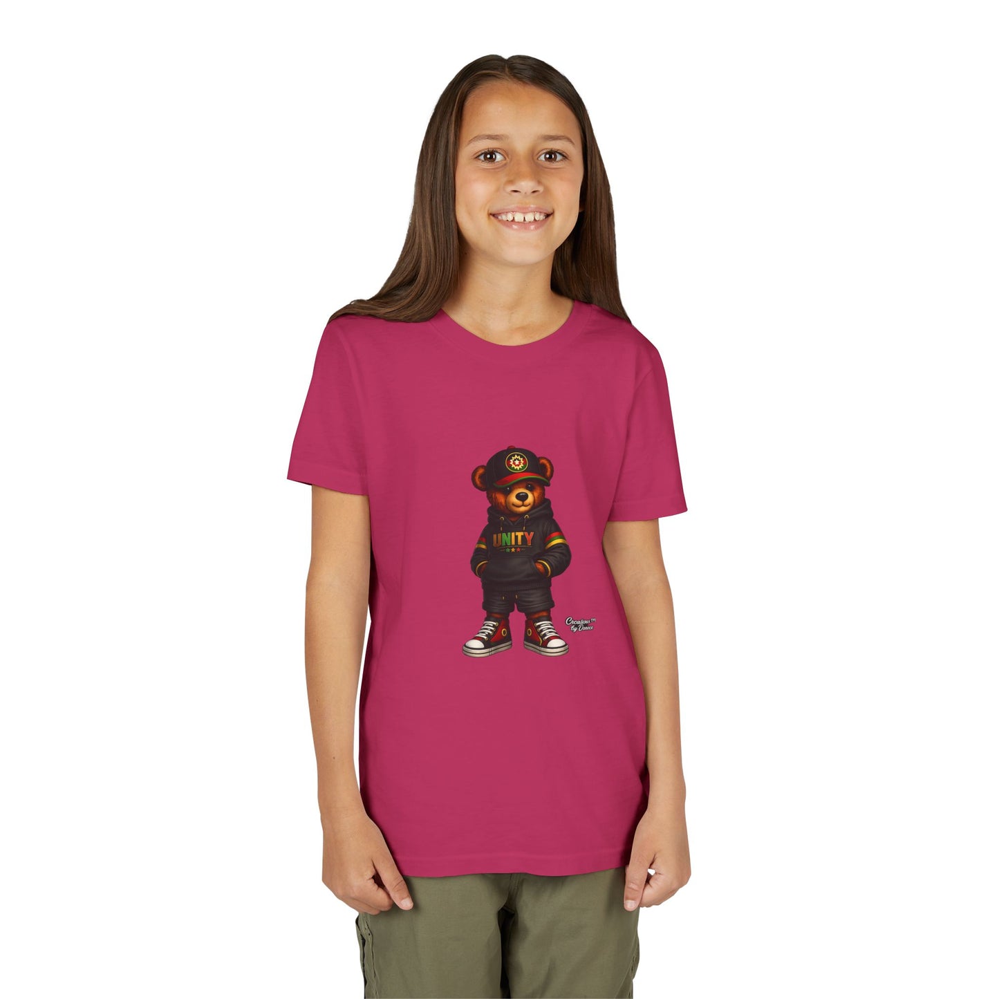 Youth T‑Shirt — Cool Bear Graphic Tee with 'UNITY' Hoodie Design