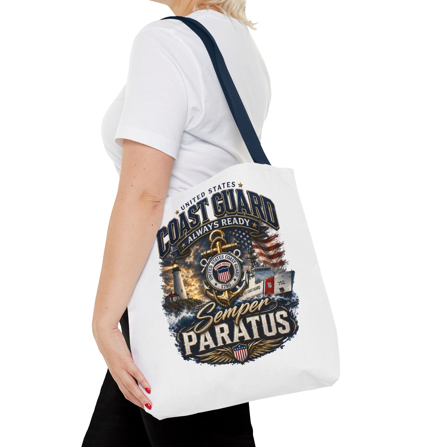 Coast Guard Semper Paratus Tote Bag – U.S. Coast Guard Patriotic Beach & Everyday Carry