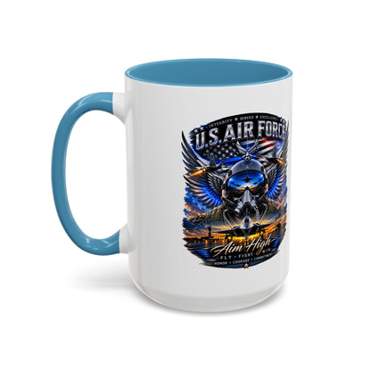 U.S. Air Force Eagle Coffee Mug — "Aim High" Accent 11/15oz