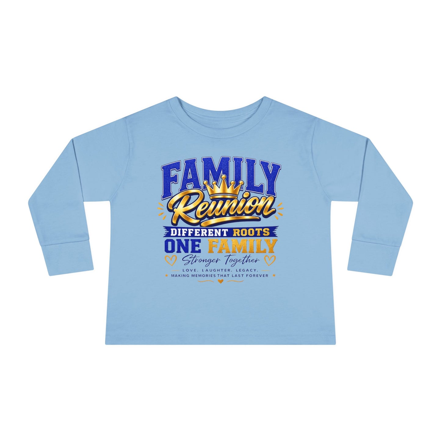 Family Reunion Toddler Long Sleeve Tee — "Different Roots One Family" Kids Shirt