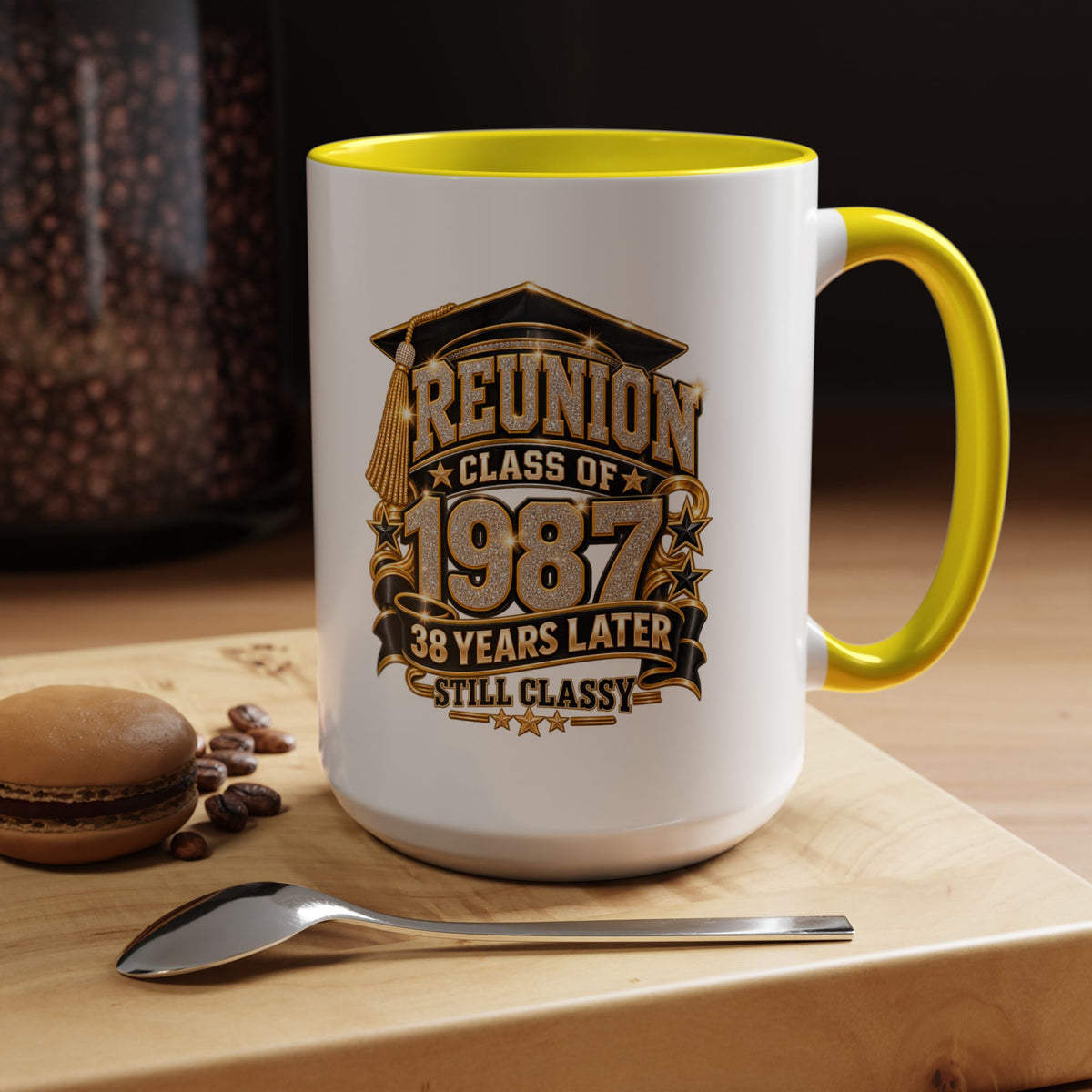 Class of 1987 Reunion Coffee Mug — 38 Years Later, Still Classy Accent Mug