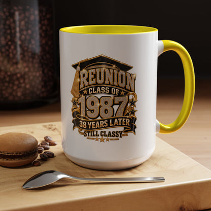 Class of 1987 Reunion Coffee Mug — 38 Years Later, Still Classy Accent Mug