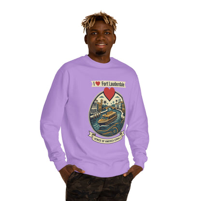 I  Fort Lauderdale Crewneck Sweatshirt — Venice of America Canals Graphic