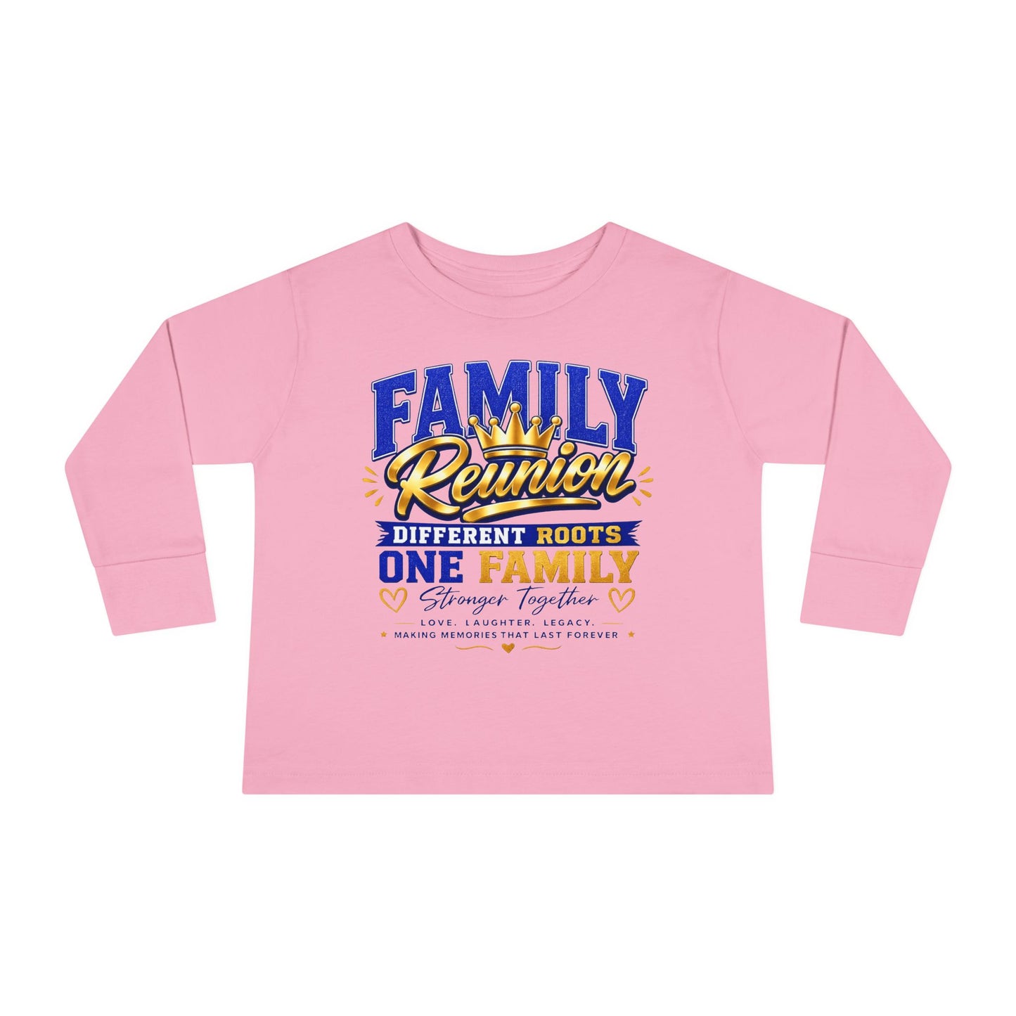 Family Reunion Toddler Long Sleeve Tee — "Different Roots One Family" Kids Shirt