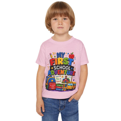 Toddler T‑Shirt — "My First School Adventure" Back‑to‑School Kids Tee