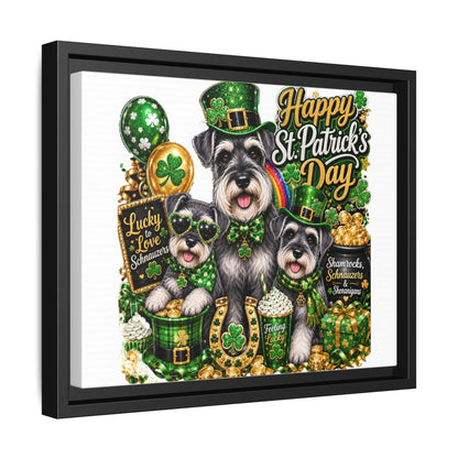 Happy St. Patrick's Day Schnauzer Canvas Print