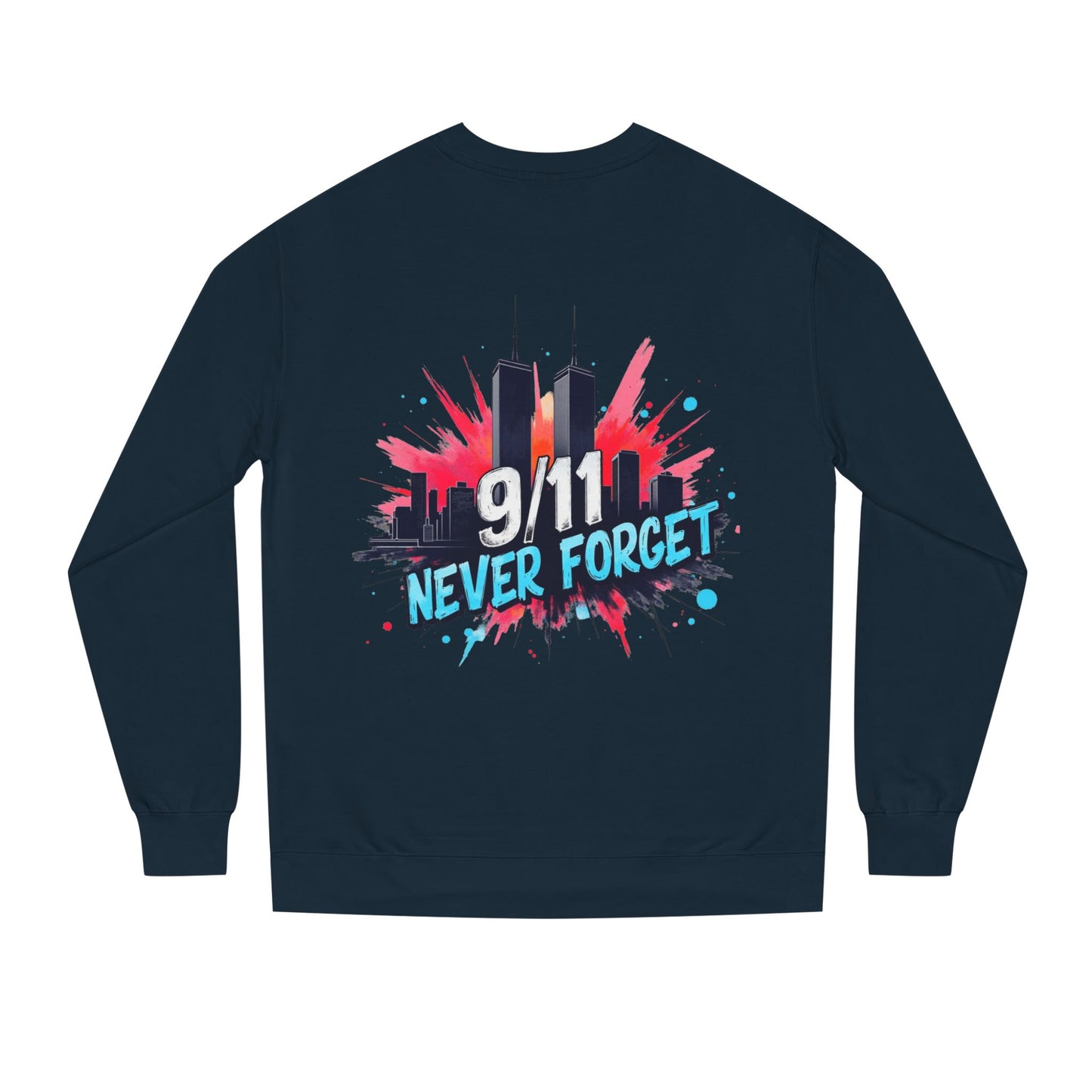 9/11 Never Forget Sweatshirt - Tribute Crewneck with Twin Towers Graphic