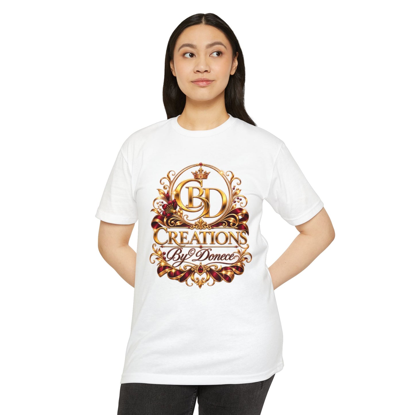 Creations By Donece® Logo T-Shirt – Gold Ornamental Graphic Tee