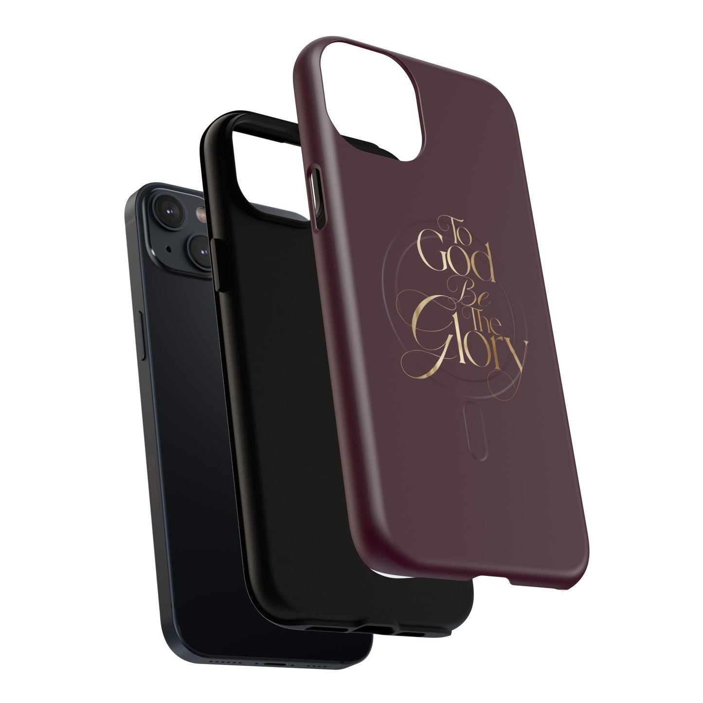 "To God Be The Glory" Tough Magnetic Phone Case — Burgundy Christian iPhone Cover