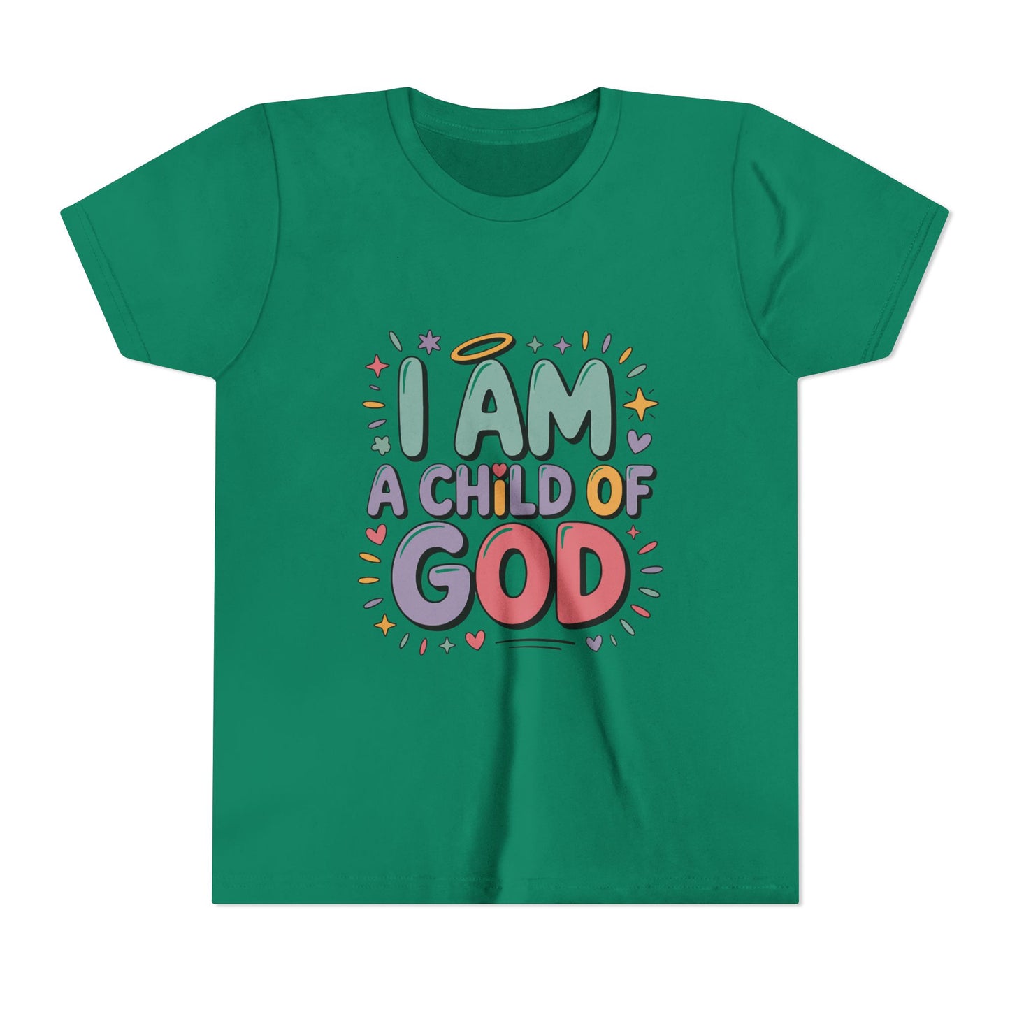 I Am A Child of God Youth Tee — Cute Pastel Christian Kids T-Shirt