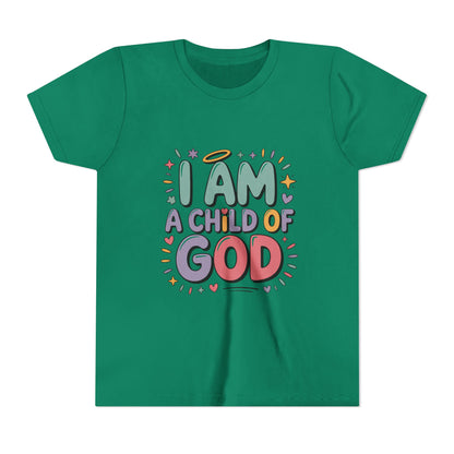 I Am A Child of God Youth Tee — Cute Pastel Christian Kids T-Shirt