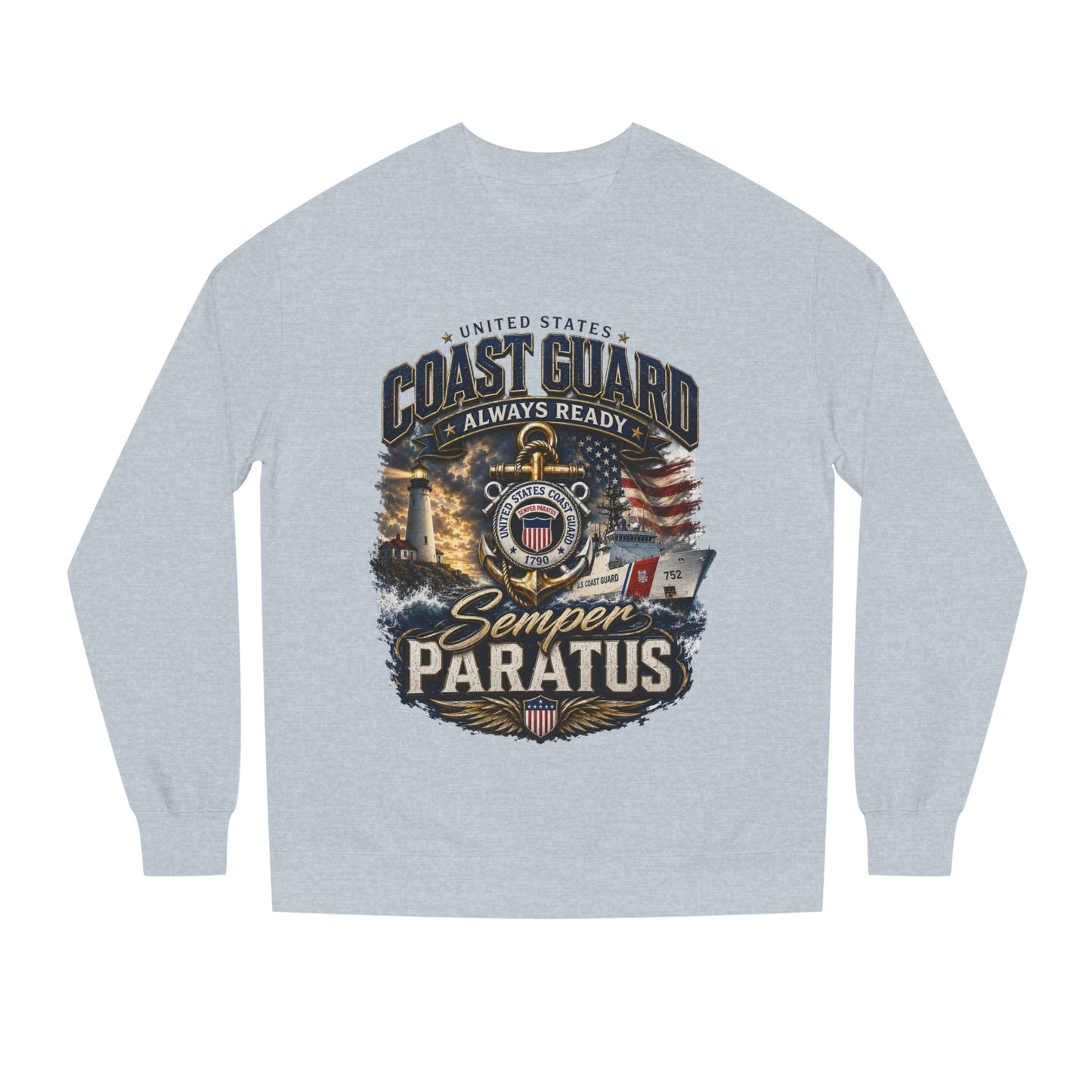 Coast Guard Semper Paratus Sweatshirt — USCG Always Ready Veteran Crewneck